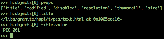Properties example