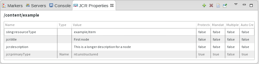 JCR properties